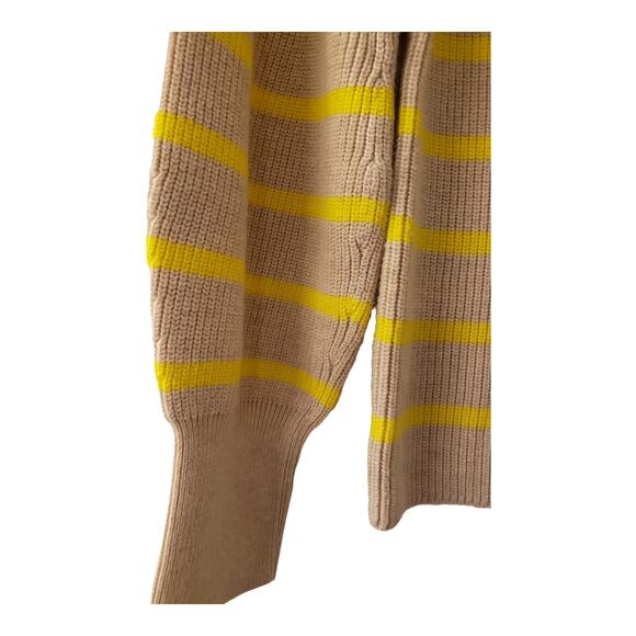 Banana Republic Factory Knit Sweater Small Women's Small Striped Tan Yellow - Picture 4 of 8
